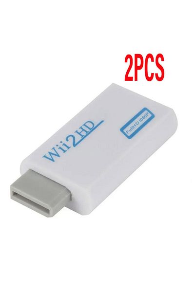 Vikefon <=0.5 متر أبيض، قطعتان، محول Wii إلى HDMI متوافق مع صوت 3.5 مم لشاشة الكمبيوتر الشخصي والتلفزيون عالي الدقة بدقة 1080 بكسل و720 بكسل