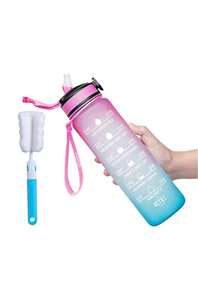 Choice زجاجة مياه سعة 1000 مل، قطعتان، سعة 1 لتر، مع شفاطة، زجاجة مياه سعة 32...