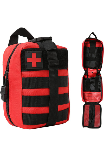 Choice1 حقيبة إسعافات أولية حمراء قطعة واحدة، حقائب طبية قابلة للتمزيق من ريب...