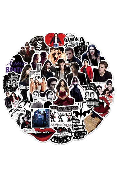 Choice 50 قطعة من ملصقات مسلسل The Vampire Graffiti DIY Diaries المقاومة للماء، ملصقات السيارات والكمبيوتر المحمول والأمتعة والدراجات النارية