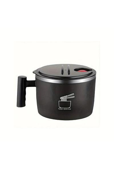 Choice black Ramen Bowl, Lunch Container,1000ml Large Thai Soup Bowls, Tableware with Phone Stand, Cereal B