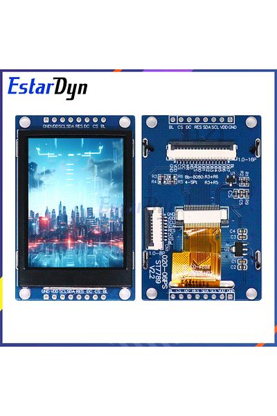 Choice وحدة عرض LCD TFT ملونة كاملة مقاس 2.0 بوصة 240 × 320 من Estardyn مع وحدة تحكم ST7789 وSPI/Parallel...