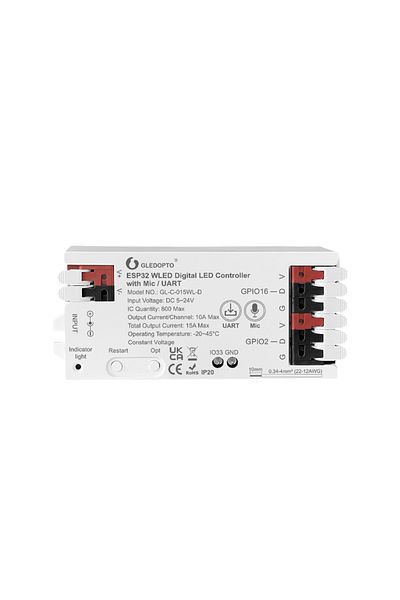 Choice ESP32 Mic UART White GLEDOPTO ESP32 WLED LED Controller Mic UART Download Music Sound Dynamic RGB DI