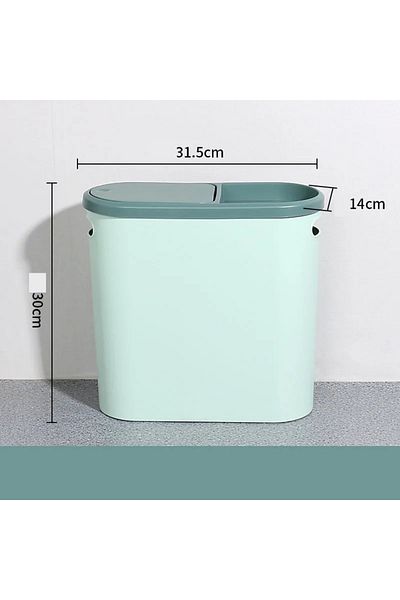 Choice green Trash Can Space Saving Silent Closed Press Type Garbage Can for Kitchen Bathroom Large Capacit