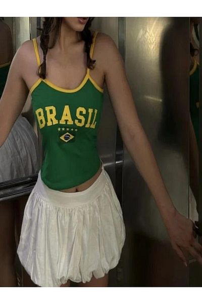 Wisevelya Green Strap Brazilian Crop
