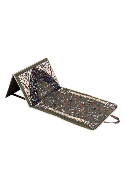 N2Y سجادة صلاة قابلة للطي مع كرسي، أخضر، مقاس 55*110 سم