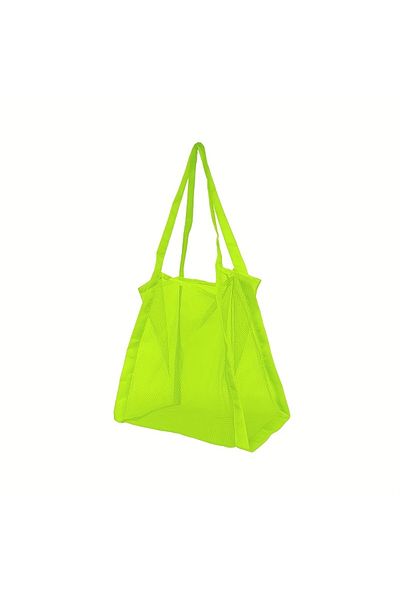 Choice Green beach bag Large capacity solid color hand shopping bag,multi-functional mesh bag sundries mesh