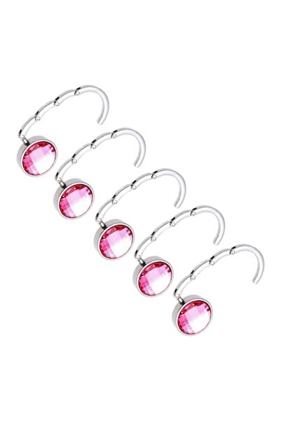 dalimag Set 5 bucati carlig geanta de mana, masa, metal, roz,
