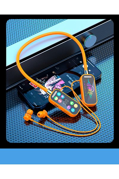 Choice orange 50H Play Time Bluetooth Earphones LED Display HiFi Sound Earbuds Wireless Headphones Sports G