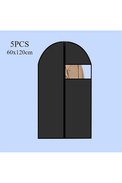 Choice 5pcs Black-60X120CM 5PCS Dustproof Clothing Covers Waterproof Clothes Dust Cover Coat Suit Dress Pro