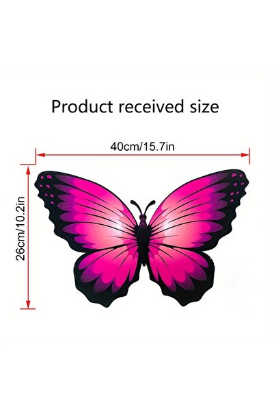 Choice فراشة كبيرة ثلاثية الأبعاد باللون الوردي الداكن لتزيين الغرفة، ملصق حا...