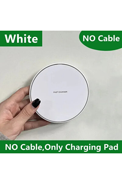 Vikefon قاعدة شحن لاسلكية 30 وات بدون كابل باللون الأبيض، قاعدة شحن سريعة لله...