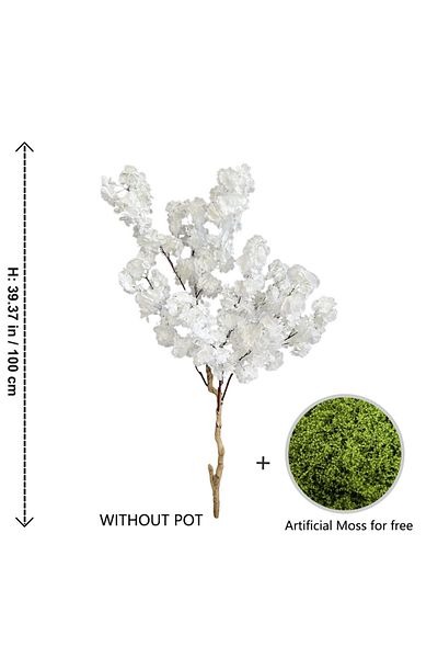 Choice A-591-100 100-220cm Artificial White cherry Tree plant Branches Realistic Fake Silk leaves indoor de