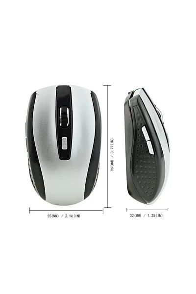 Choice Silver 2.4G USB Red Optical Wireless Mouse 6D for Computer Laptop Gaming Mice Ergonomically-designed