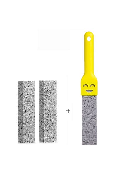 Choice YL 1 handle 3 Stones 5PCS Pumice Stone Toilet Brush Bathroom Cleaning Stone with Handle Tile Sink Ba
