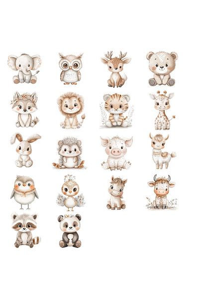 Choice MULTI 18pcs Wild Jungle Animals UV DTF Cup Wrap Transfer Sticker Glass Coffee Mugs Greeting Cards De