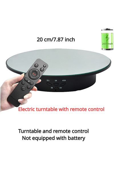 Choice Black Remote control Electric Rotating Display Stand,7.87 Inch Base, 360° Adjustable Speed, Photogra