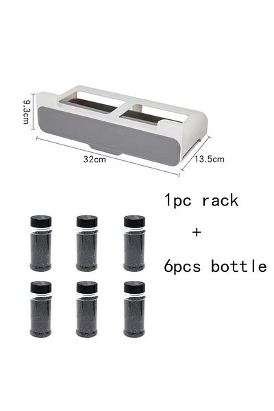 Choice 1pc rack 6pcs bottle Kitchen Seasoning Bottle Storage Rack Spice Rack Self-adhesive Wall-mounted Und