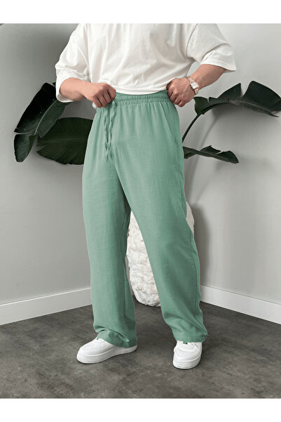 Deep sense Men's Muslin Fabric Summer Linen Trousers