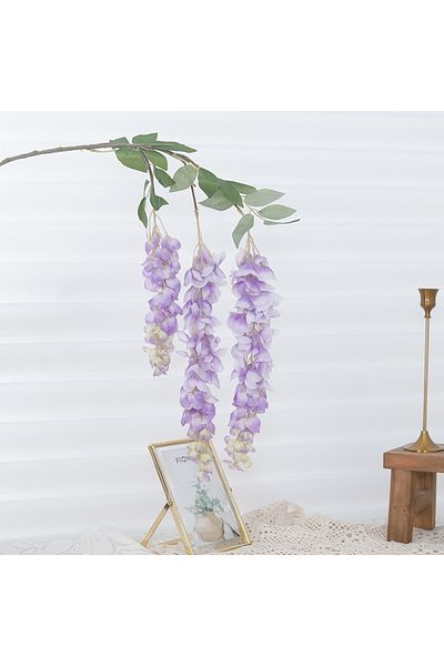Choice Purple Blue Artificial Flowers Silk Wisteria Vine Fake Silk Hanging Rattan Flower For Wedding Party