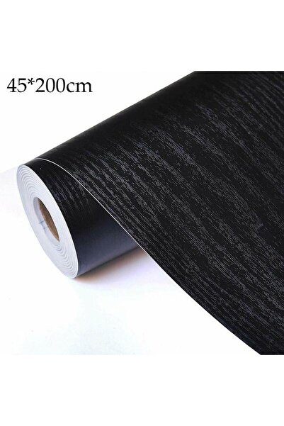 Choice ورق حائط سميك من الفينيل للأثاث والمطبخ بمقاس 45×200 سم، مصنوع من خشب أسود.