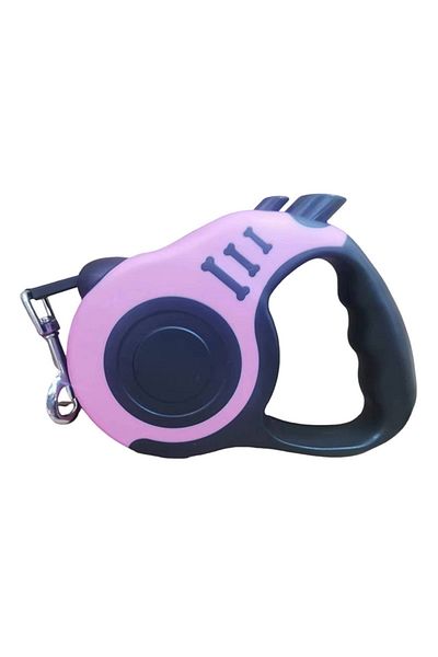Choice 3 Meters Pink Pet Traction Device, Pet Dog Automatic Retractable Traction Rope, Bone Printed Dog Wal