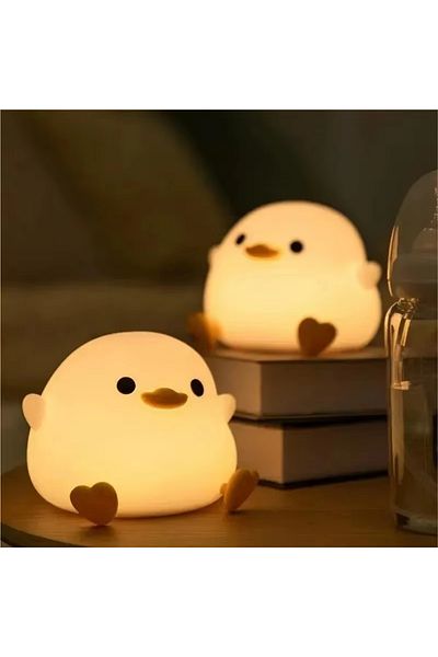 Choice sunny yellow LED Night Light Cute Duck Cartoon Animals Decor Silicone Lamp for Children Kid Touch Se
