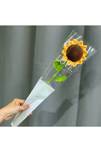 Choice زهور برتقالية كروشيه قطعة واحدة، باقات زهور توليب صناعية مصنوعة يدويًا...