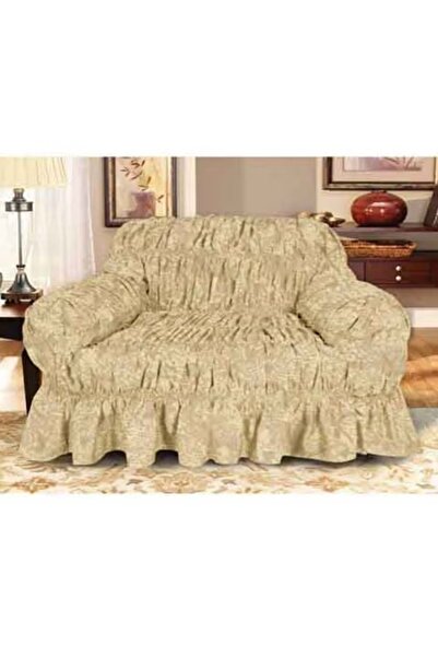 rexa غطاء أريكة بمقعد واحد - بيج غامق، قابل للتمدد وواقي