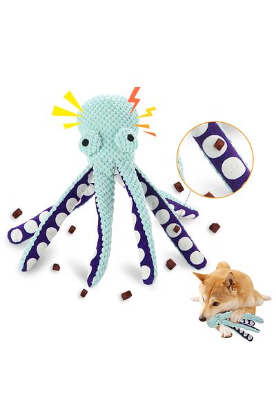 Choice green Pet Sniff Toy Pet Plush Toy Cat Dog Voice Octopus Shell Puzzle Toy Squeaky Dog Teeth Cleaning