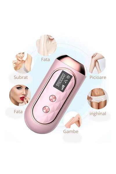 WowStep IPL epilator, permanent hair removal, 999,999 pulses, IPL, 5 levels, face, body and groin, Pink