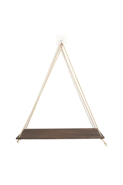 Choice أرجوحة خشبية فاخرة بنية اللون، مقاس واحد، حبل معلق، رفوف عائمة مثبتة على الحائط - وعاء نباتات وزهور، إندو
