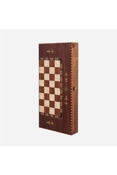 Helena Set de table și șah din lemn, lucrat manual - nuc 2150