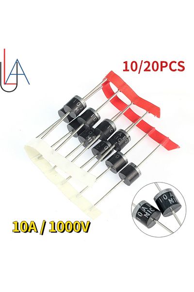 Choice 20PCS LAOBEI 10/20pcs 10A10 Diodes 10A 1000V DO-27 Electrical Axial Rectifier Diodes Kit