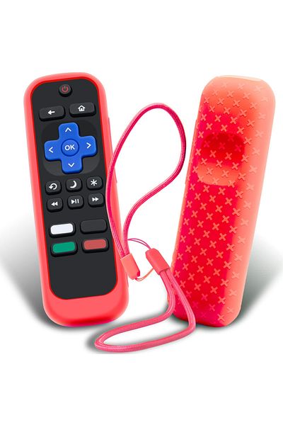 Choice Red Case for Roku Remote Universal Replacement Controller Silicone Sleeve Skin Glow in The Dark(Red