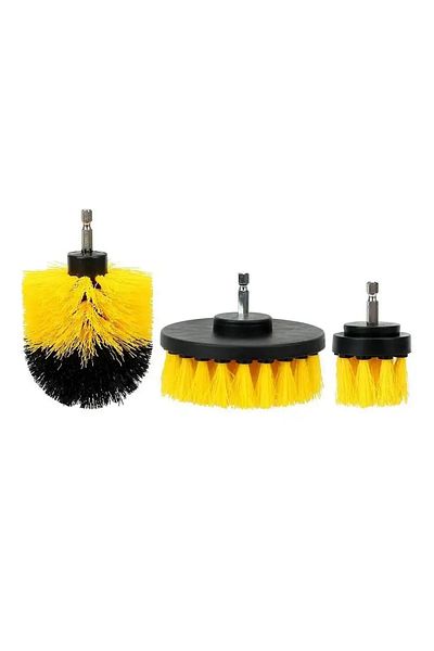Choice 3pcs yellow 3pcs Drill Brush Attachment Set Power Scrubber Brush With Drill Scrub Brush For Cleaning