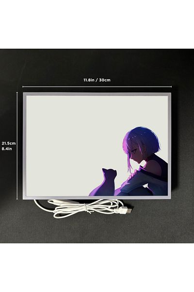 Choice Large(21.5x30.5cm) Edgerunners Neon LED Light - Cyberpunk Anime Bedside Lamp with 3D Effect, Room De