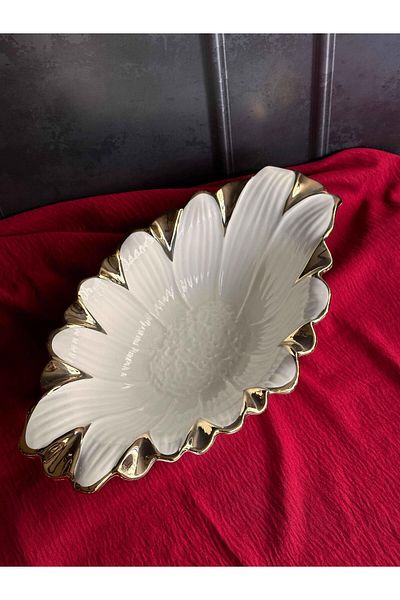 ROSSEV Flora Gold Oval Serving Plate 37cm