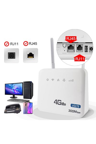 Choice 4G LTE WiFi Router 300Mbps Modem With SMA Extend Antenna Interface and Fixed Telephone VOLET Func...