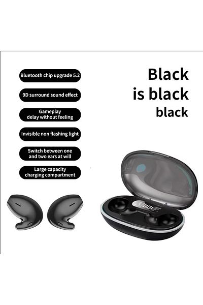 Choice PRO-Black Sleep Wireless Earphone TWS Bluetooth 5.3 Headphones Hidden Earbuds IPX5 Waterproof Noise