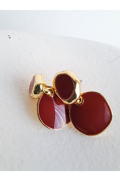 BHR AKSESUAR Red Gold Small Earrings