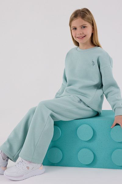 U.S. Polo Assn. Licensed Girls' Top and Bottom 2 Piece Tracksuit Set