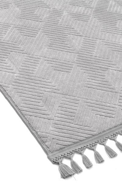 Guaj Home HNC Aden Gri Kaymaz Taban Kesme Halı Yolluk Pon Pon