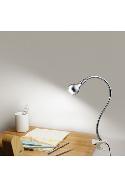 Choice Silver-Cold White Book Reading LED Lamp Table Lights Bedside Lighting With Holder Clip Flexible Angl