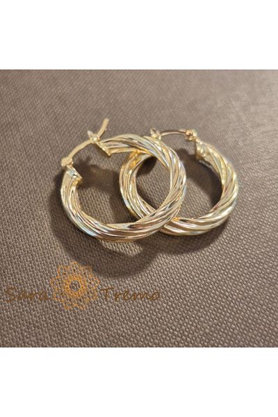 saratremo Twisted Earrings Gold-Plated – 2.5 cm