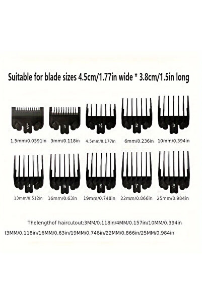 Choice 10 قطع سوداء 8/10 قطع من البلاستيك لقص الشعر مشط حد للرجال دليل قص الش...