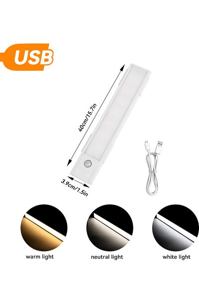 Choice White 3color 40cm 10cm LED Motion Sensor Light Night Light USB Under Cabinet Light For Kitchen Cabin