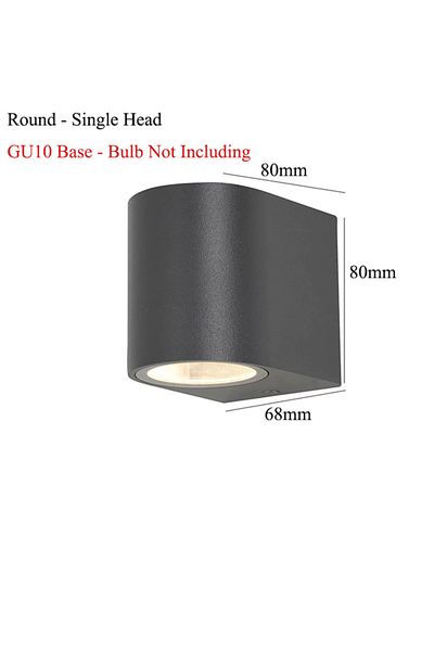 Choice Bulb Not Including Round Single Head Aluminum GU10 Base Outdoor Waterproof Wall Lights Garden Porch