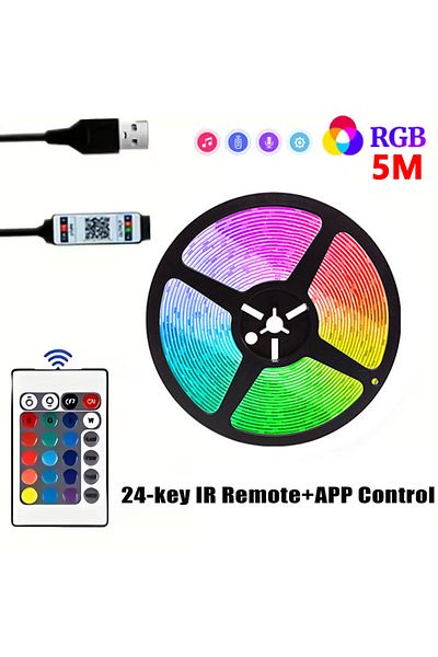 Choice 5M Led Strip Lights Bluetooth Control RGB LED Lights for TV USB 5V Led Tape for TV Backlight Room Pa
