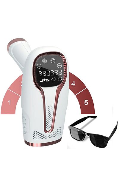 WowStep IPL epilator, permanent hair removal, 999,999 pulses, IPL, 5 levels, face, body and groin